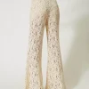 Twinset Macramé lace flared trousers