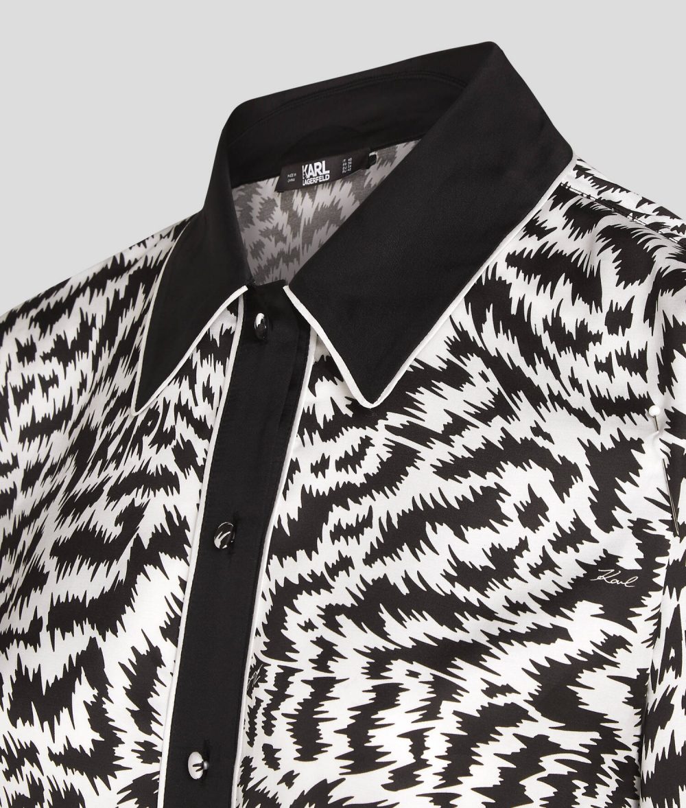 Karl Lagerfeld zebra-print pajama shirt