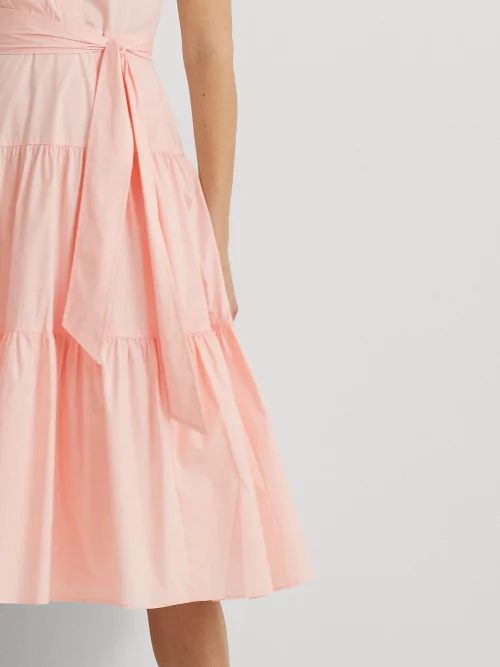 Ralph Lauren belted cotton-blend tiered dress