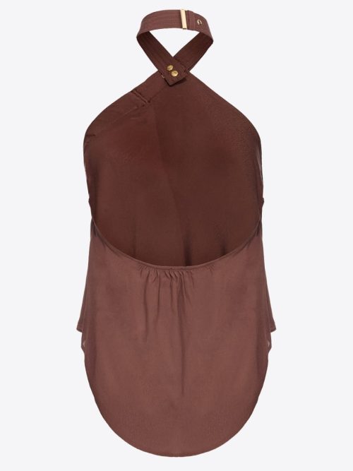 Pinko plunging-neck top with strap